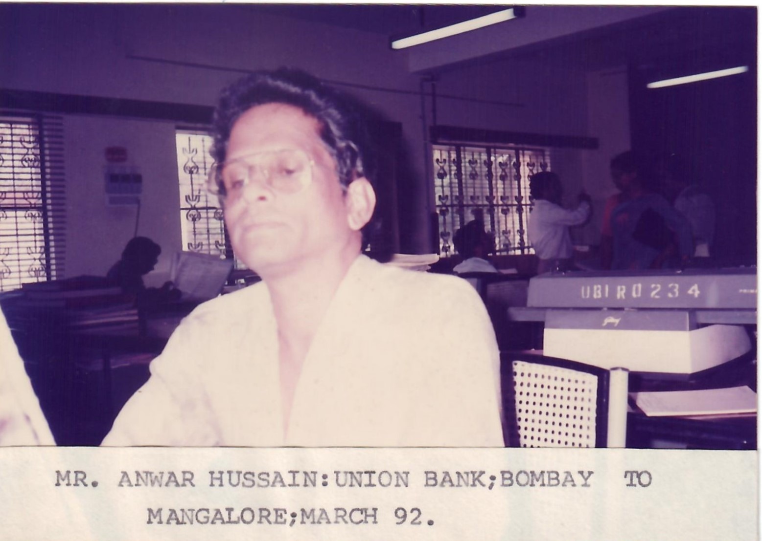 MR. Anwar Hussain Union Bank March 92